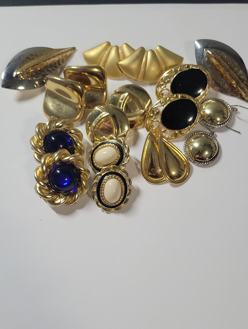 Gold-Tone Mixed Stud Earrings Lot